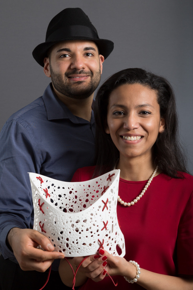 Andiamo founders Naveed and Samiya Parvez with a 3D-printed back brace