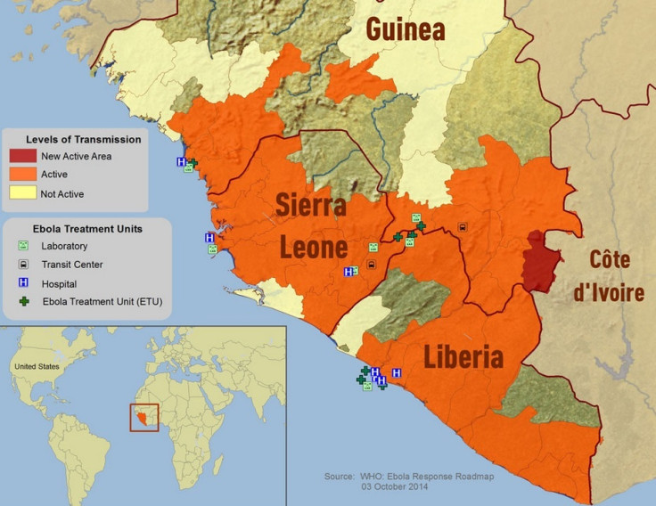 2014 Ebola Outbreak in West Africa - Outbreak Distribution Map