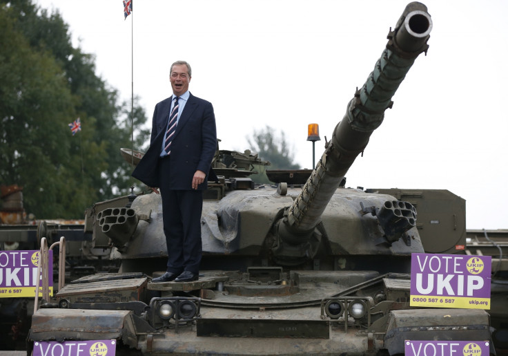 Nigel Farage on a tank