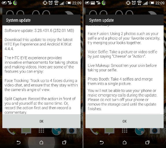 HTC One M8 Gets Android 4.4.4 KitKat (Build 3.28.401.6) with Eye Experience in Europe HTC One M8 Gets Android 4.4.4 KitKat (Build 3.28.401.6) with Eye Experience in Europe