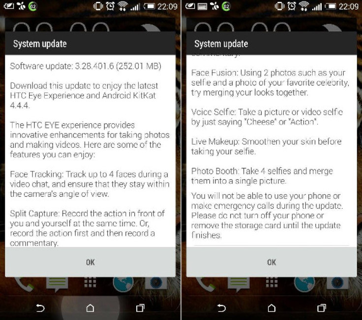 HTC One M8 Gets Android 4.4.4 KitKat (Build 3.28.401.6) with Eye Experience in Europe