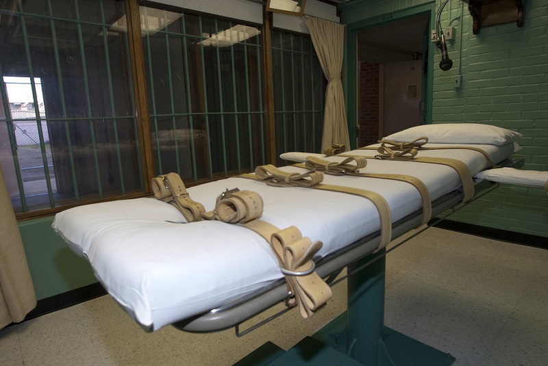 Oklahoma State Penitentiary's execution chamber was refurbished following an investigation into the botched lethal injection of Clayton Lockett on 29 April 2014 Oklahoma State Penitentiary's execution chamber was refurbished following an investigation into the botched lethal injection of Clayton Lockett on 29 April 2014