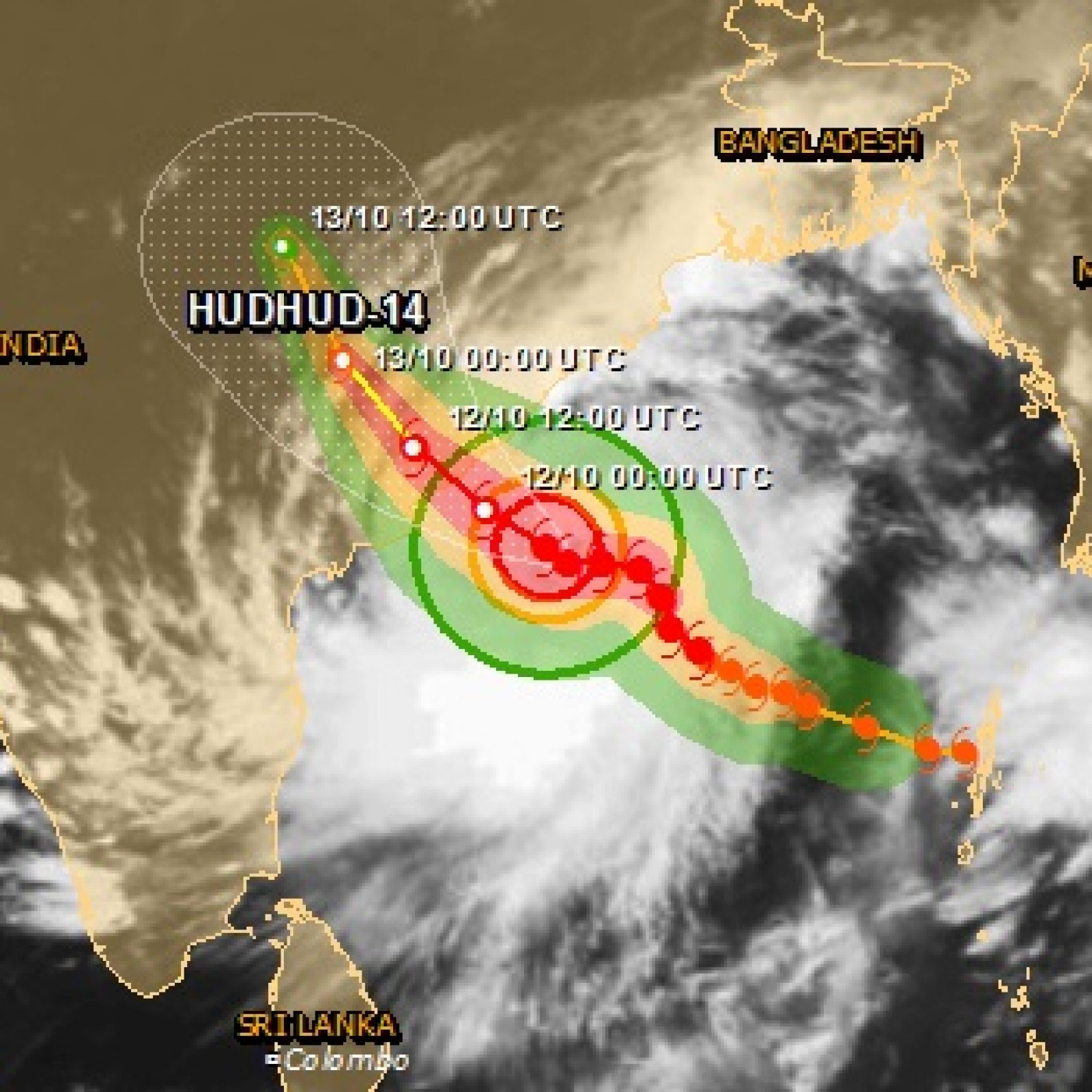 Hudhud Cyclone Cyclone Hudhud Map