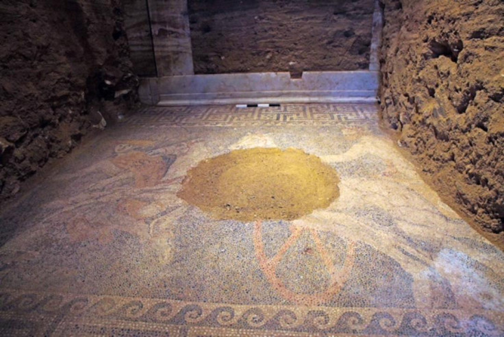 The marble threshold to the third chamber has now been uncovered