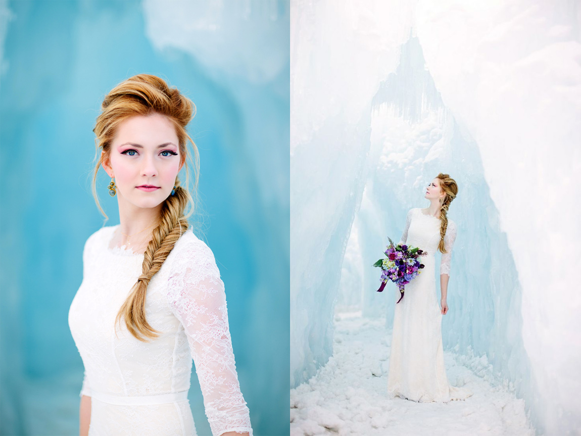 frozen themed wedding dress