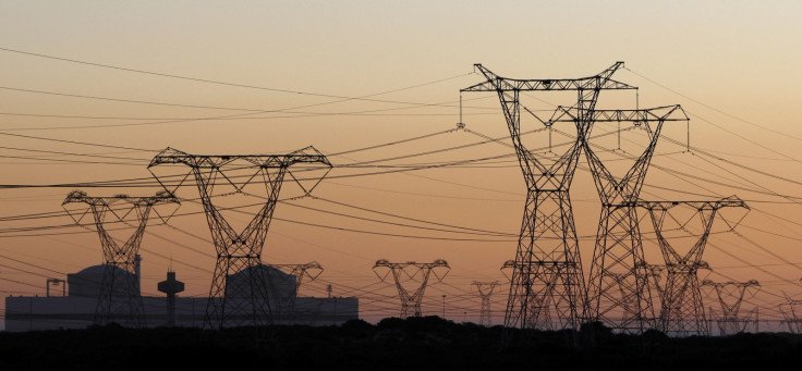 Electricity pylons carry power from Cape Town's Koeberg nuclear power plant