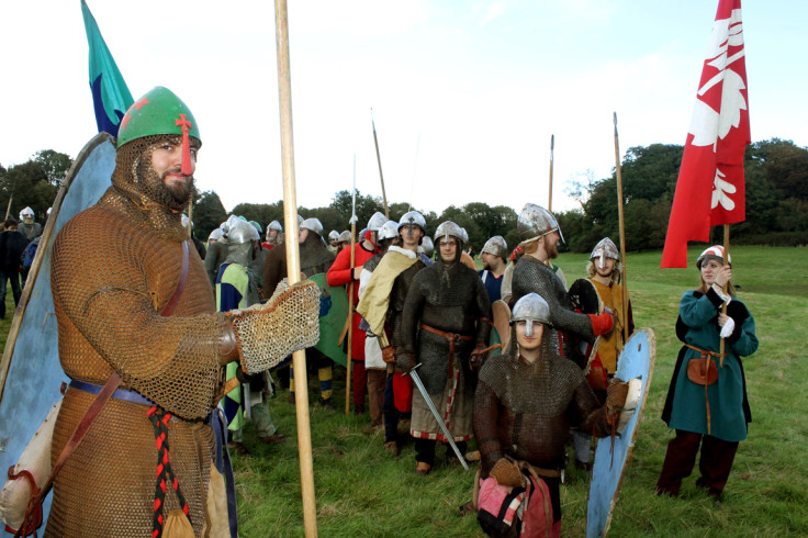 The Count of Baloin's troops, all members of the Crusades re-enactment group