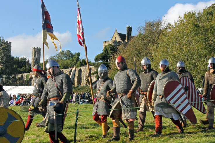 The tired, but victorious Norman troops head back to their camp after the battle