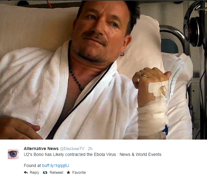 'Bono Has Ebola' Hoax Hits Twitter