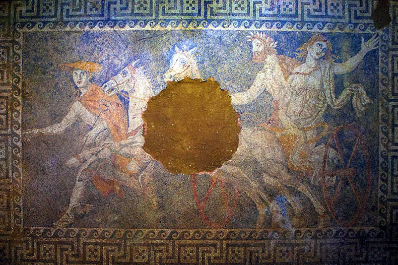 excavated mosaic floor of Persephone