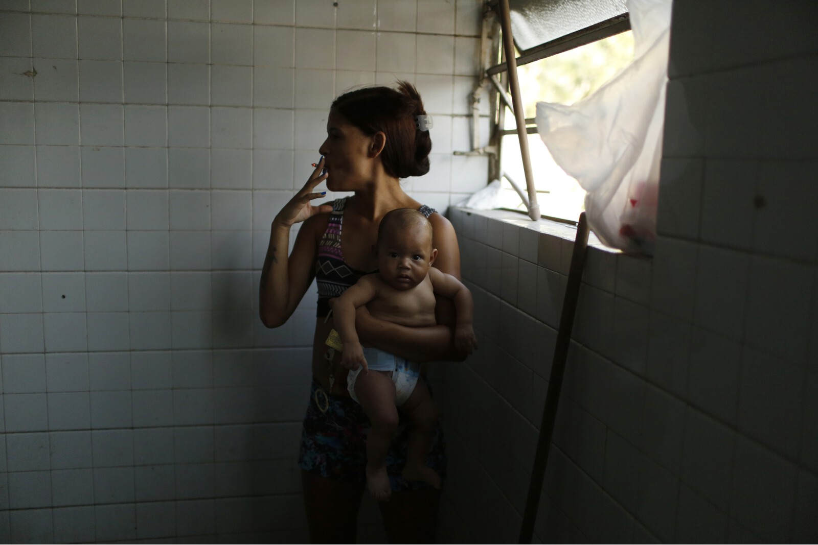 Brazil Factory Slum Woman and Baby