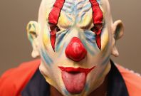 Evil clown mask. (Getty)