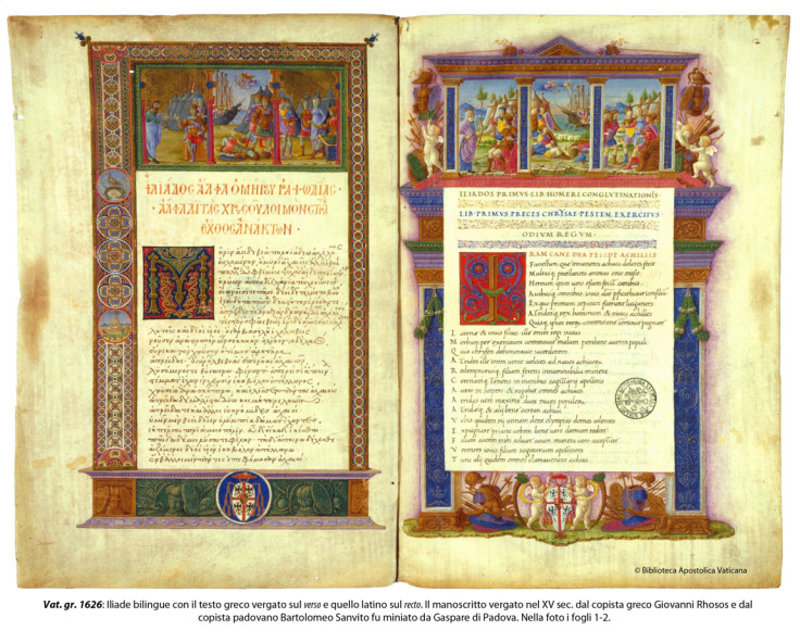 Bilingual version of the Iliad, with Greek text and Latin translation, double facing page
