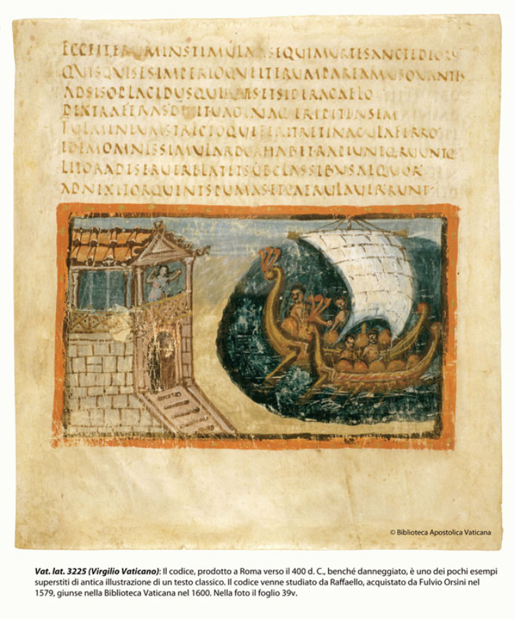 Vatican Virgil produced in Rome around 400 AD, one of the few surviving examples of ancient illustration of a classic text.