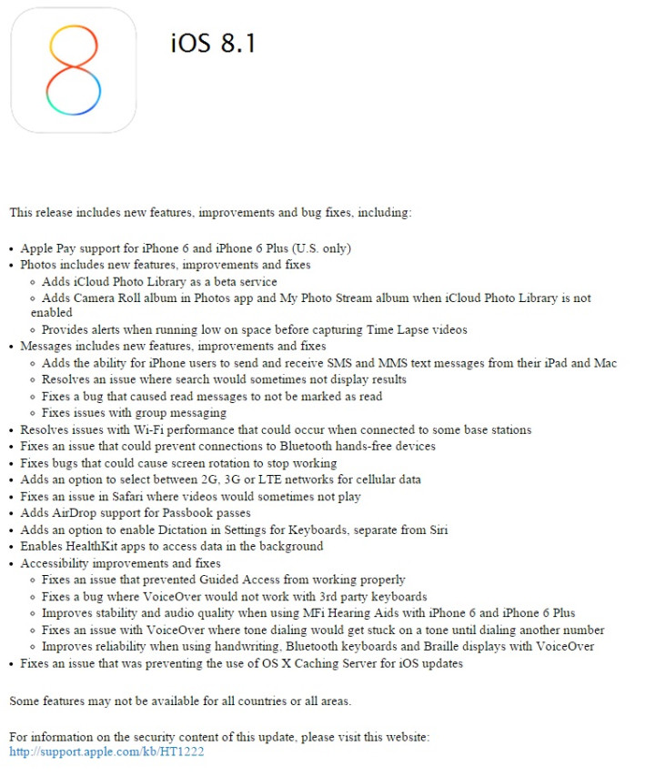 iOS 8.1 iOS 8.1