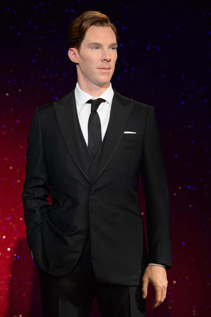 Benedict Cumberbatch is attired in a suit similar to the one he wore to Oscars 2014, tailored by Spencer Hart
