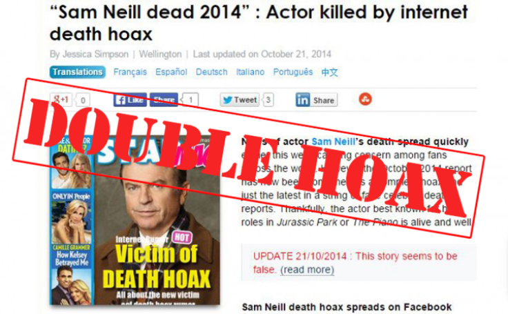 Media Mass Sam Neill Hoax