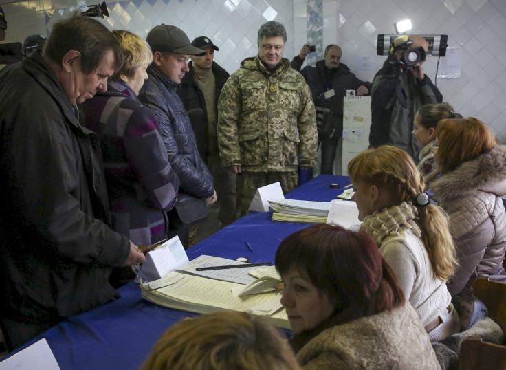 President Petro Poroshenko Votes in Restive Eastern Ukraine Instead of Kiev