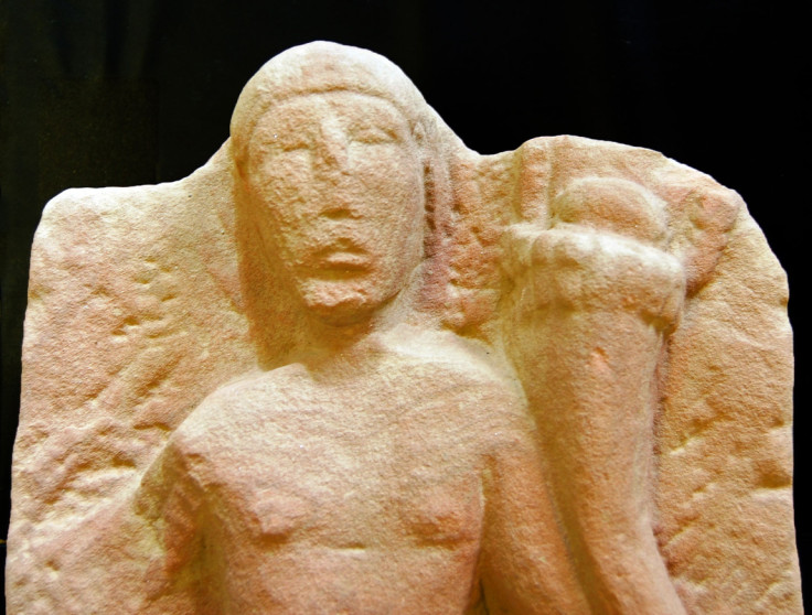 Close-up of the Genius Loci fertility deity statue