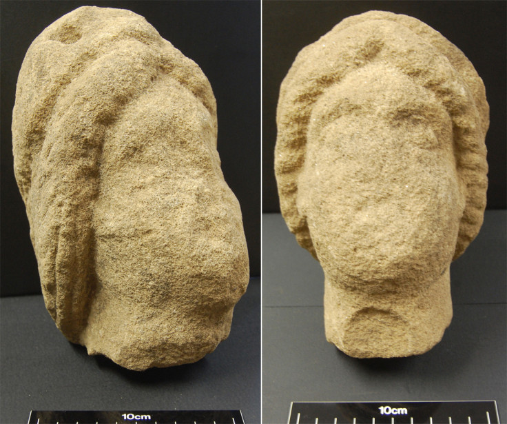 A pair of heads belonging to Roman statues that were found in the Derventio settlement remains