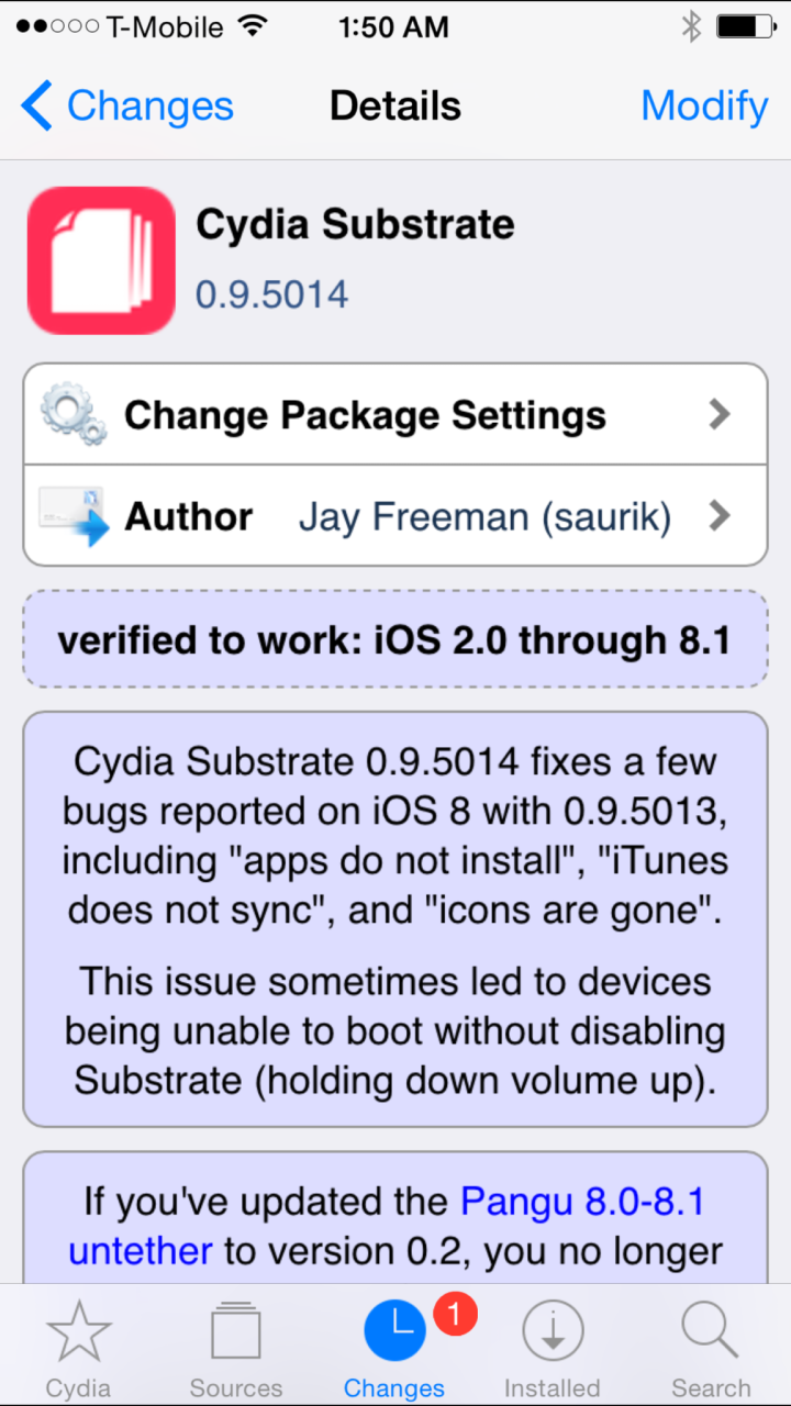 iOS 8.x Pangu Jailbreak: New Cydia Substrate Updates Bring Fixes for App Installation Issues, iTunes Syncing Bugs and OpenSSH iOS 8.x Pangu Jailbreak: New Cydia Substrate Updates Bring Fixes for App Installation Issues, iTunes Syncing Bugs and OpenSSH