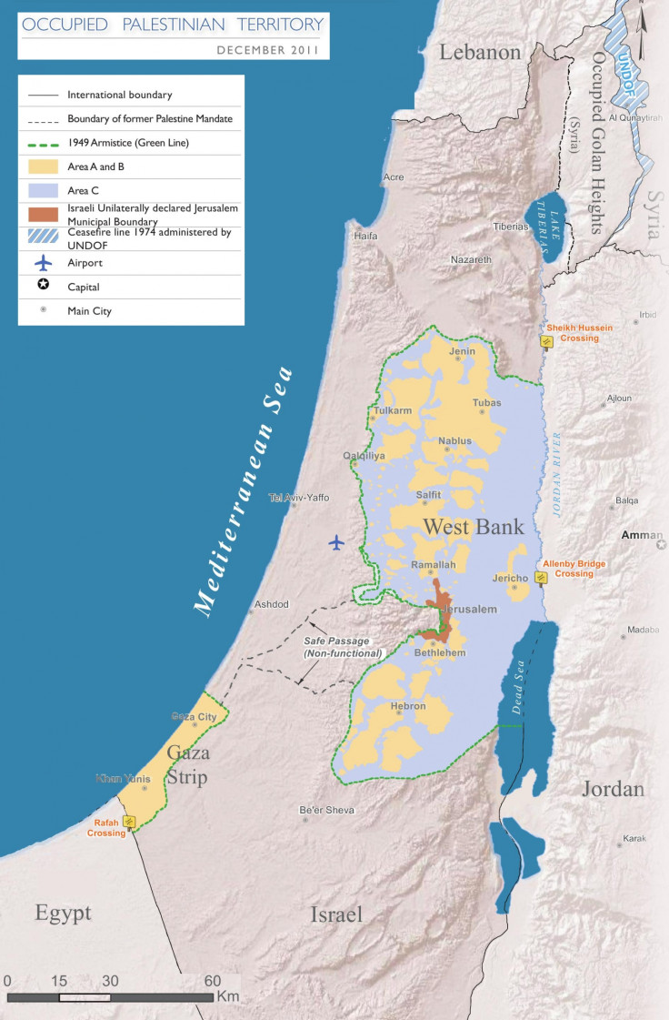 Occupied Palestinian Territories map (2011)