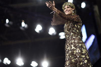 Sophie Thalmann wears a chocolate dress made by designer Florencia Soerensen and chocolate brand Maison Bernachon Sophie Thalmann wears a chocolate dress made by designer Florencia Soerensen and chocolate brand Maison Bernachon