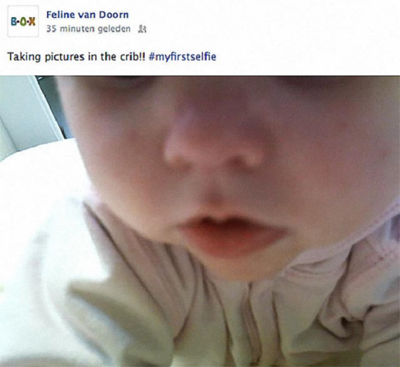 baby selfie facebook twitter social media