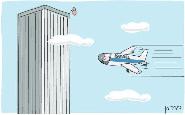 The cartoon accused of perpetuating anti-Semitic conspiracy theories. (Haaretz)