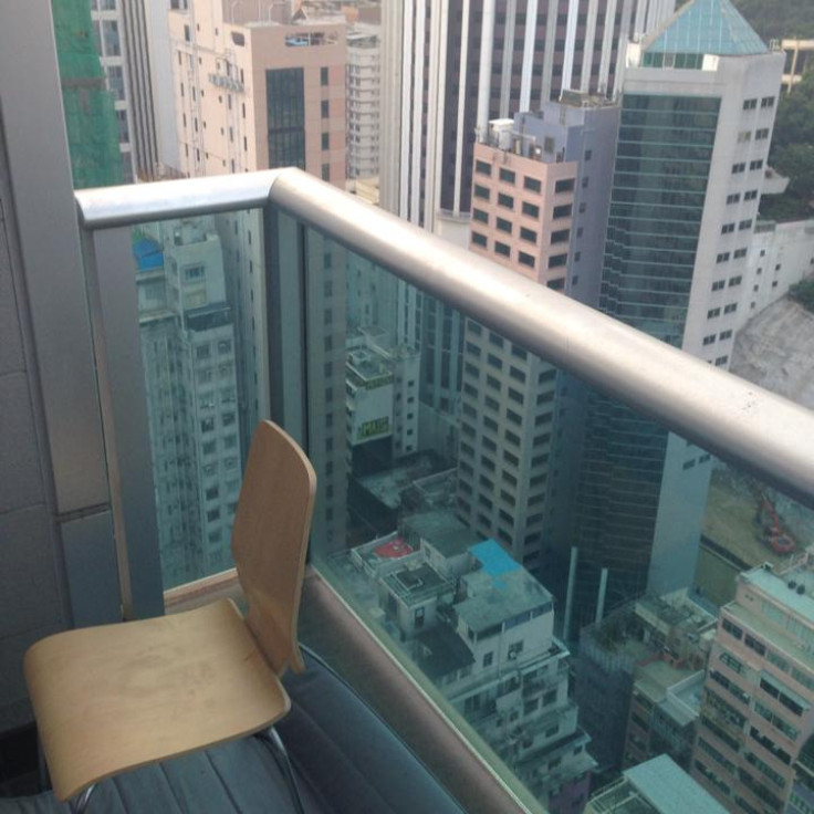The view from Rurik Jutting's 31st floor apartment in Hong Kong