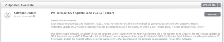 OS X 10.10.1 Yosemite Beta 1 OS X 10.10.1 Yosemite Beta 1