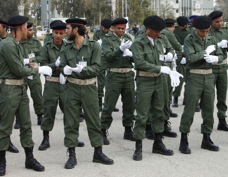 Cadets prepare for a Libyan Army graduation ceremony in Tripoli