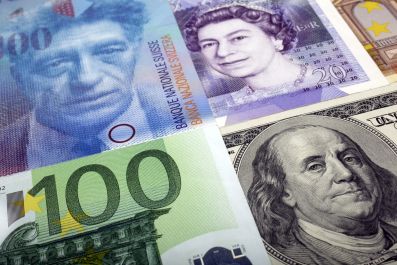 Euro, pound and dollar