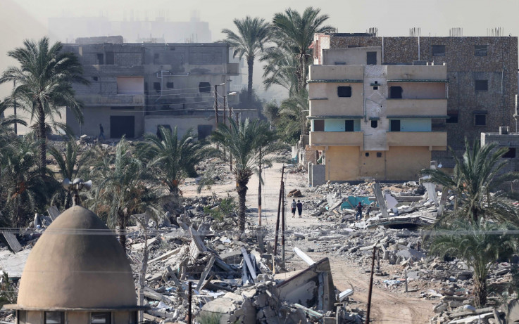Houses blown up during a military operation by Egyptian security forces in the city of Rafah