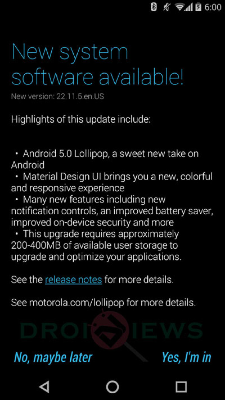 Moto X 2014 XT1095 Receives Android 5.0 Lollipop OTA Update, Borrows Ambient Display from Nexus 6