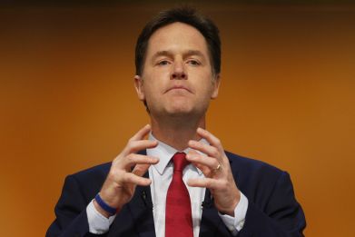 Britain's Deputy Prime Minister, and leader of the Liberal Democrats, Nick Clegg