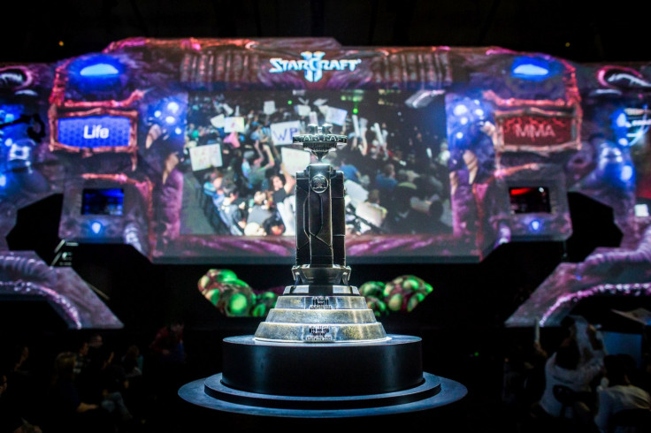 Blizzcon 2014 Starcraft 2 World Championship Series trophy on display