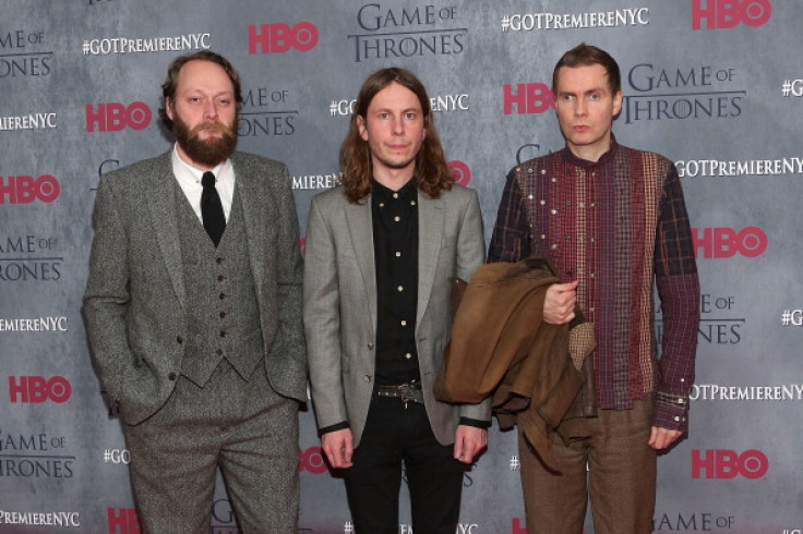 Georg Holm, Orri Pall Dyrason, and Jonsi of Sigur Ros attend the 'Game Of Thrones' Season 4 premiere at Avery Fisher Hall, Lincoln Center on March 18, 2014 in New York City