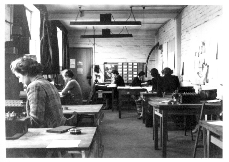 Women cryptanalysts at work in one of the huts at Bletchley Park