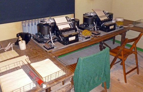 TypeX Machines used in Hut 3 to decode messages. Operators would feed messages with the correct Enigma settings into the machines