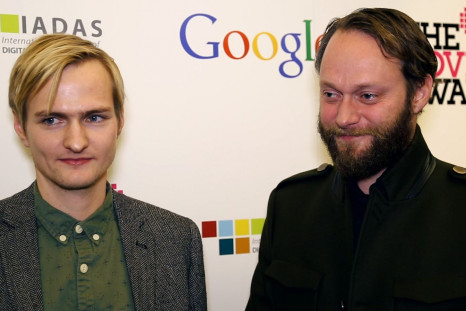 Sigur Ros' online manager Bjorn Floki (L) and bassist Georg Holm speak to IBTimes TV exclusively at the Lovie Awards 2014