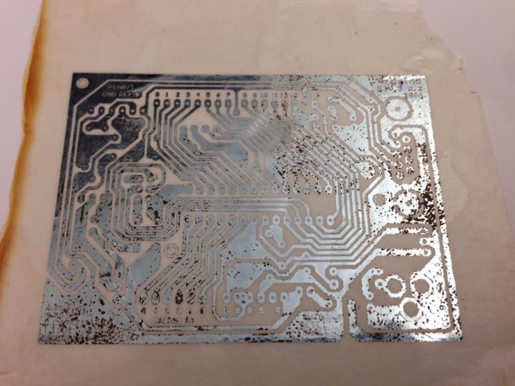 A biodegradable circuit printed onto material made from cellulose acetate