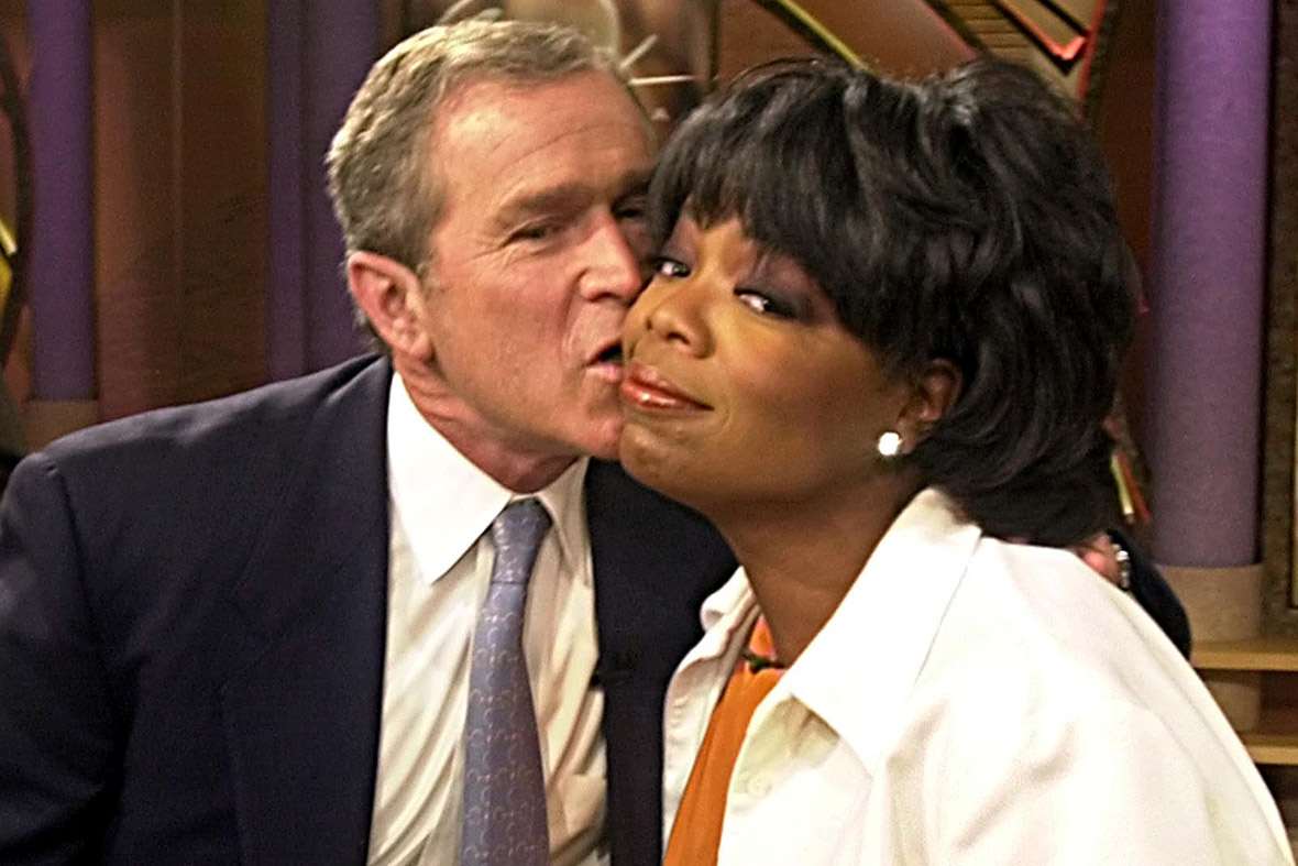 george w bush oprah kiss