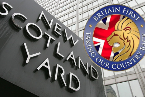Britain First under investigation by police over using a Royal crest in its logo (pictured)