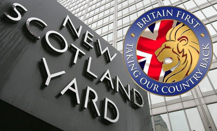 Britain First under investigation by police over using a Royal crest in its logo (pictured)
