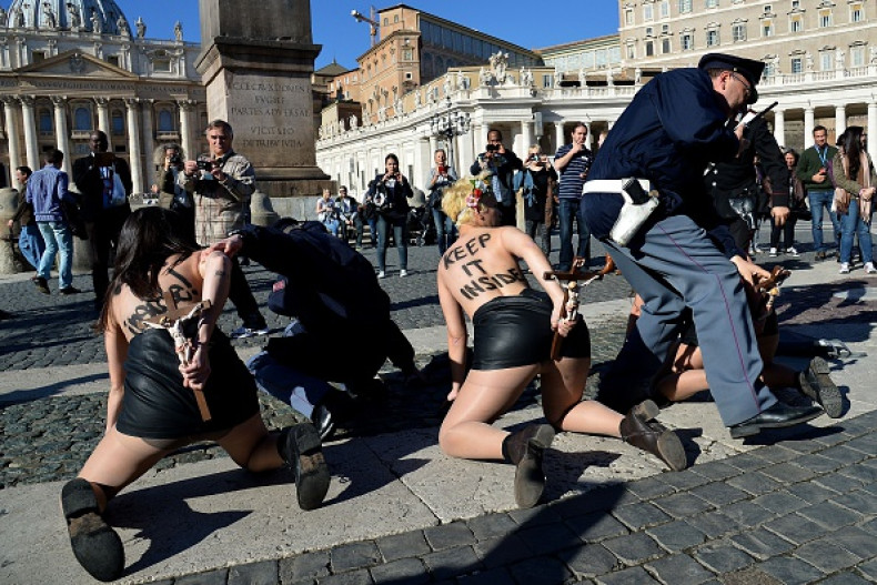 Femen protestors outside the Vatican