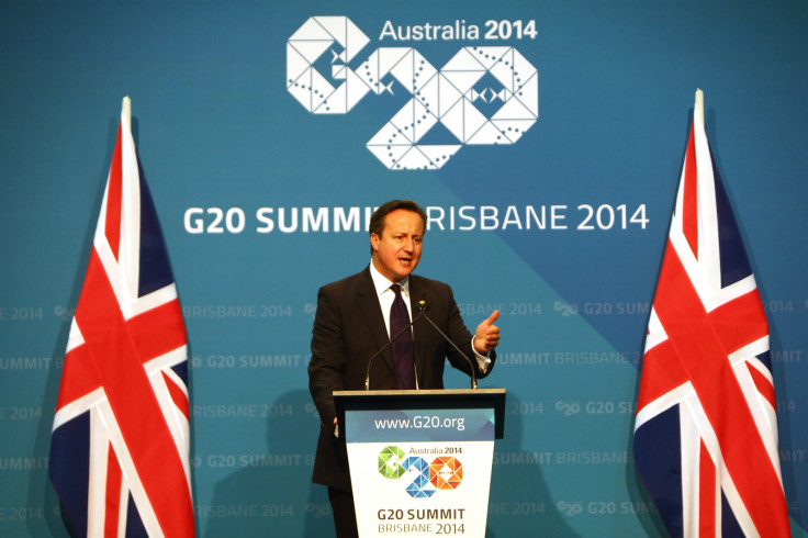 David Cameron speaks at the G20 summit in Brisbane, Australia. (Getty)