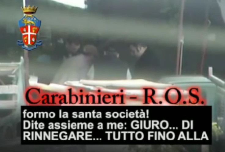 Italian Mafia Oath Ritual Santa Bestowal initiation video Ndrangheta