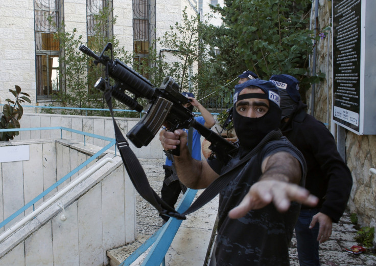 An Israeli police officer near the scene of an attack at a Jerusalem synagogue