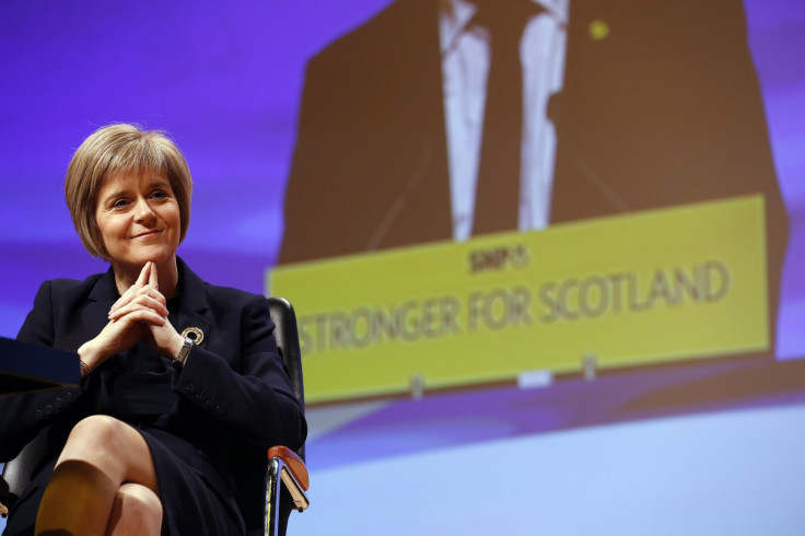 Newly elected party leader Nicola Sturgeon smiles at the Scottish Nationalist Party (SNP) annual conference in Perth November 15, 2014.